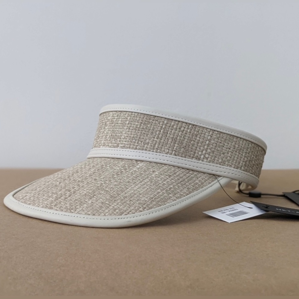 Rag & Bone Straw and Leather Visor